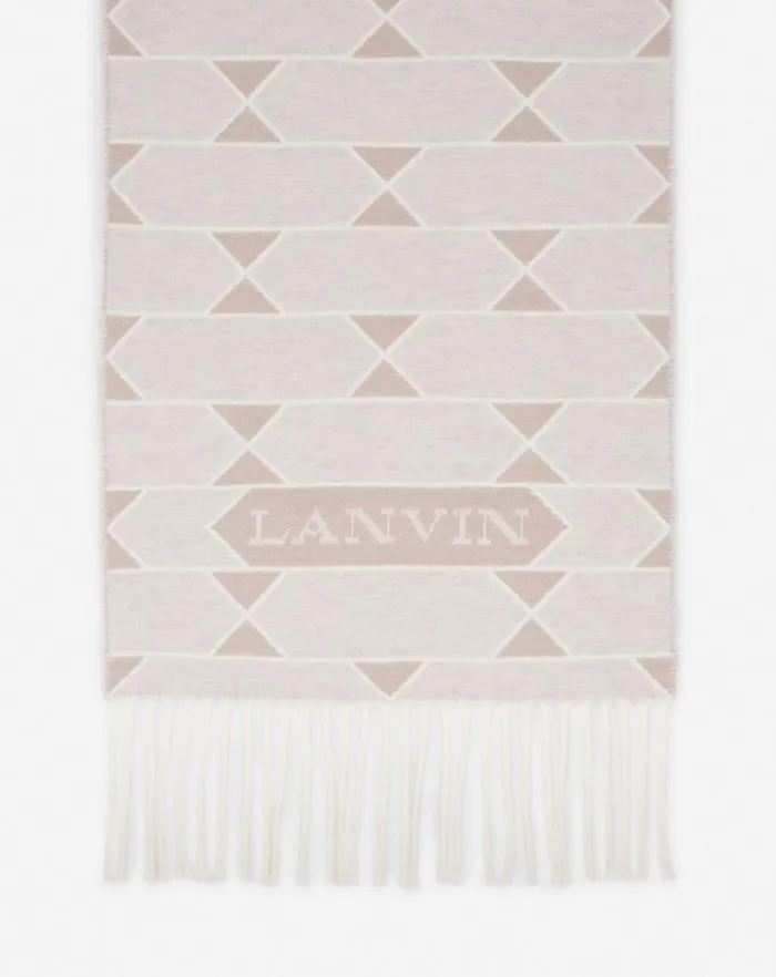 Women Lanvin Silks and Scarves Twotone Wool Scarf Light Beigeecru Women Lanvin Silks and Scarves Twotone Wool Scarf Light Beigeecru