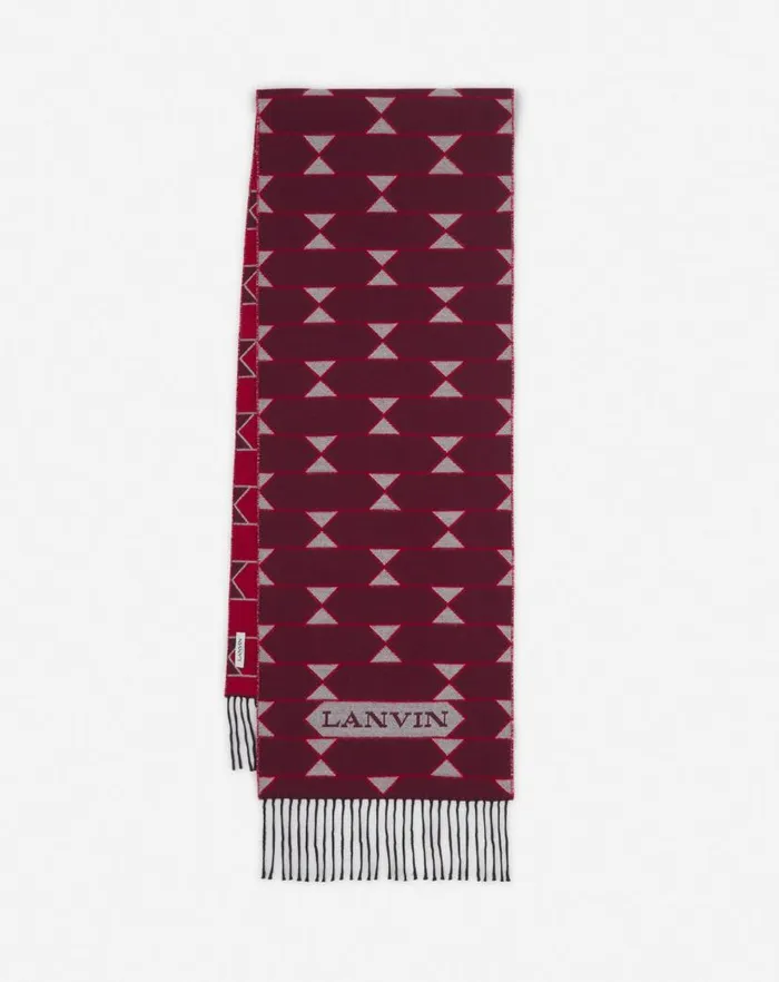 Women Lanvin Silks and Scarves Twotone Wool Scarf Light Beigered
