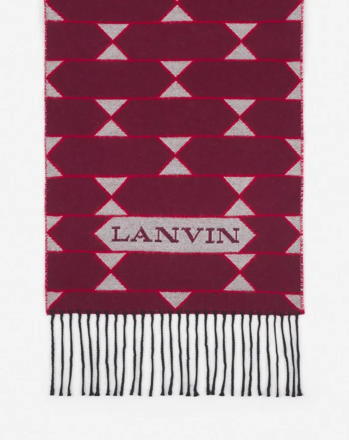 Women Lanvin Silks and Scarves Twotone Wool Scarf Light Beigered Women Lanvin Silks and Scarves Twotone Wool Scarf Light Beigered