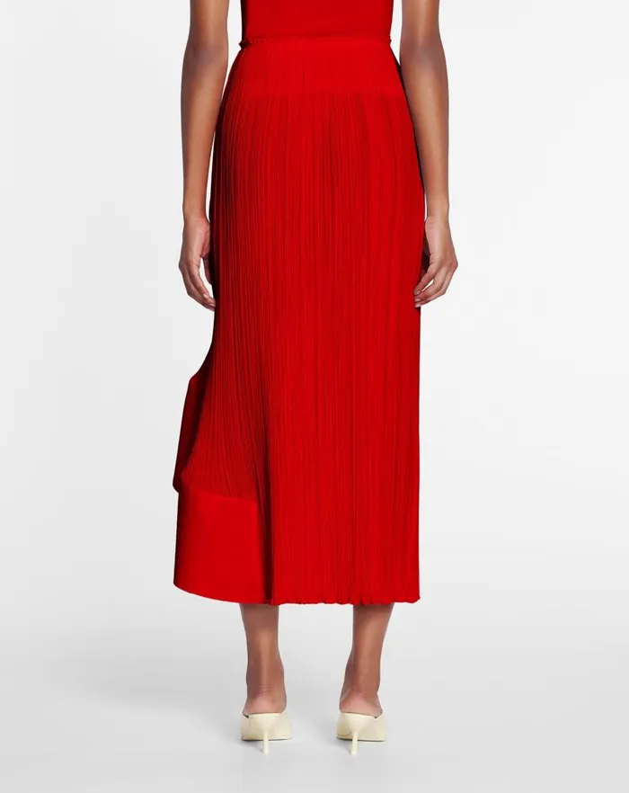 Women Lanvin Skirts and Shorts Pleated Midi Skirt Flame Women Lanvin Skirts and Shorts Pleated Midi Skirt Flame