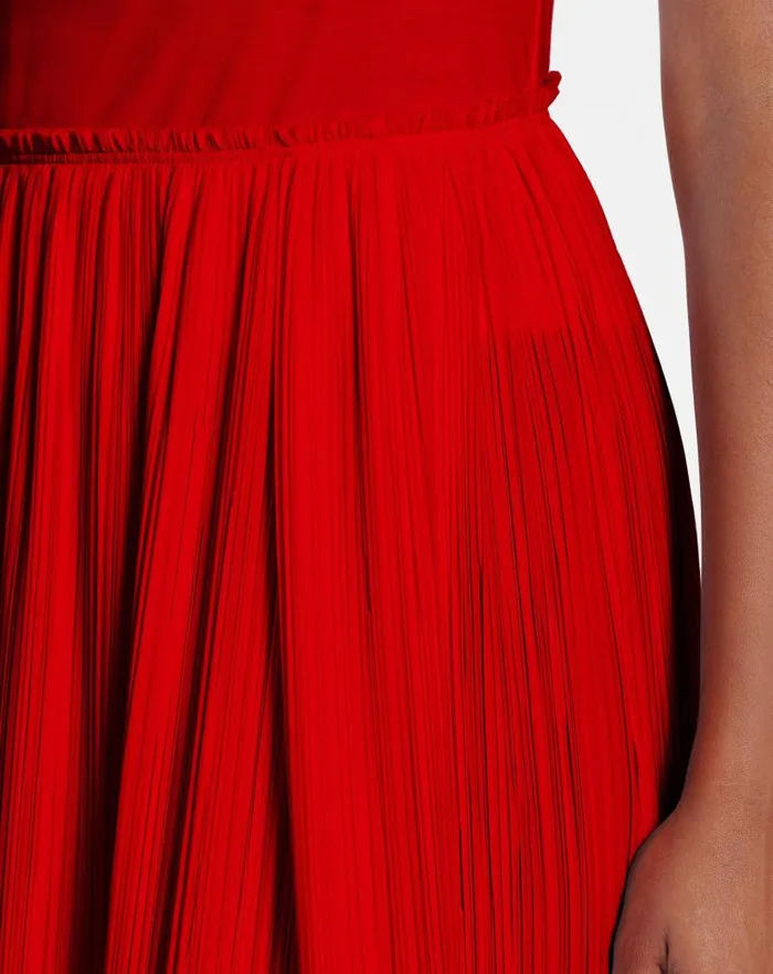 Women Lanvin Skirts and Shorts Pleated Midi Skirt Flame Women Lanvin Skirts and Shorts Pleated Midi Skirt Flame