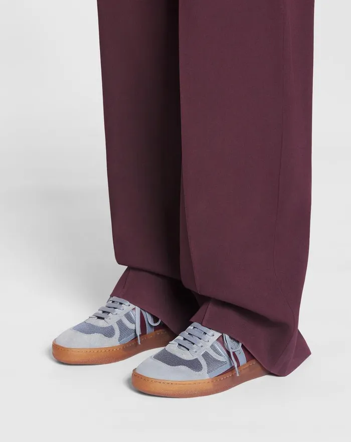 Women Lanvin Sneakers Clay Mesh Sneakers Light Greyburgundy Women Lanvin Sneakers Clay Mesh Sneakers Light Greyburgundy