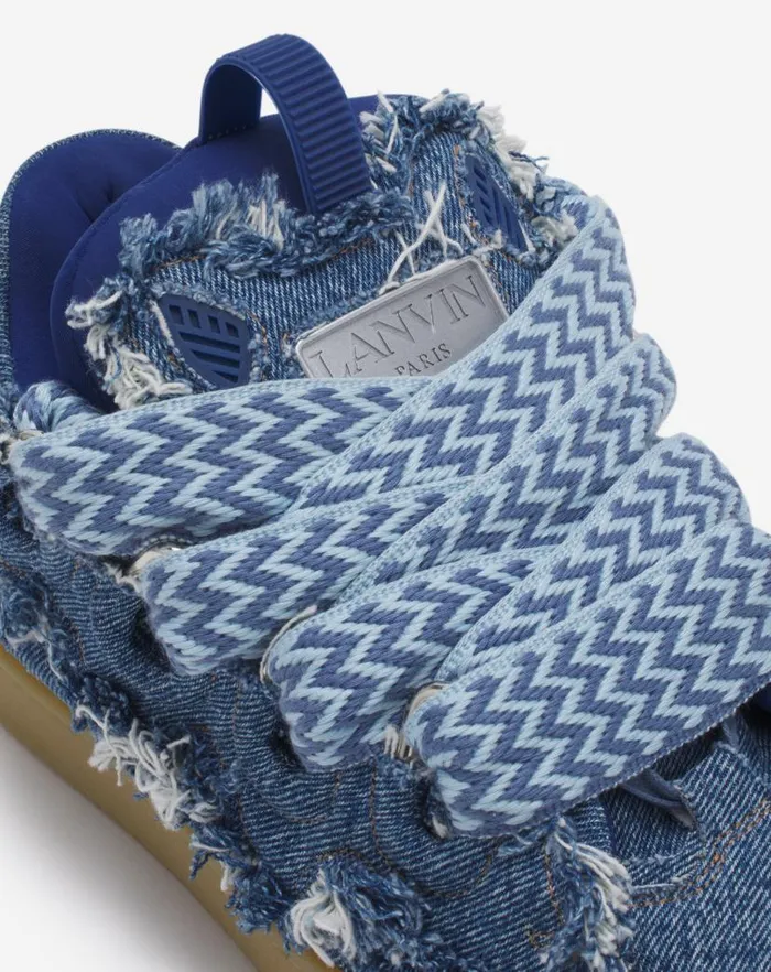 Women Lanvin Sneakers Curb Sneakers In Denim Denim Blue Women Lanvin Sneakers Curb Sneakers In Denim Denim Blue