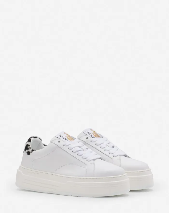 Women Lanvin Sneakers Ddb0 Leather Platform Sneakers Whiteblack Women Lanvin Sneakers Ddb0 Leather Platform Sneakers Whiteblack