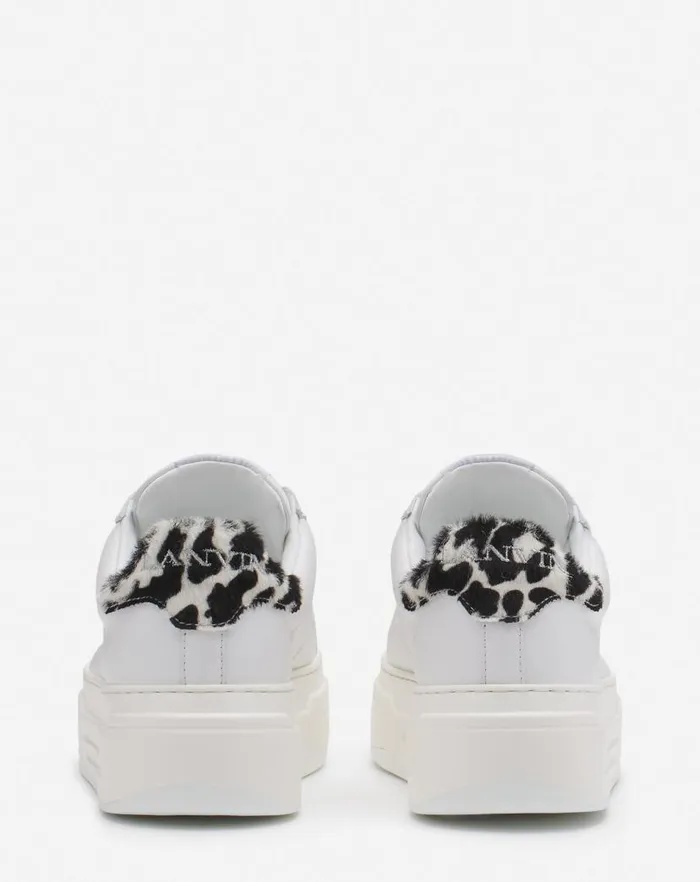 Women Lanvin Sneakers Ddb0 Leather Platform Sneakers Whiteblack Women Lanvin Sneakers Ddb0 Leather Platform Sneakers Whiteblack