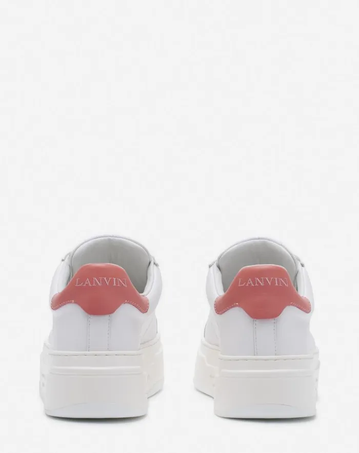 Women Lanvin Sneakers Ddb0 Leather Platform Sneakers Whitepink Women Lanvin Sneakers Ddb0 Leather Platform Sneakers Whitepink