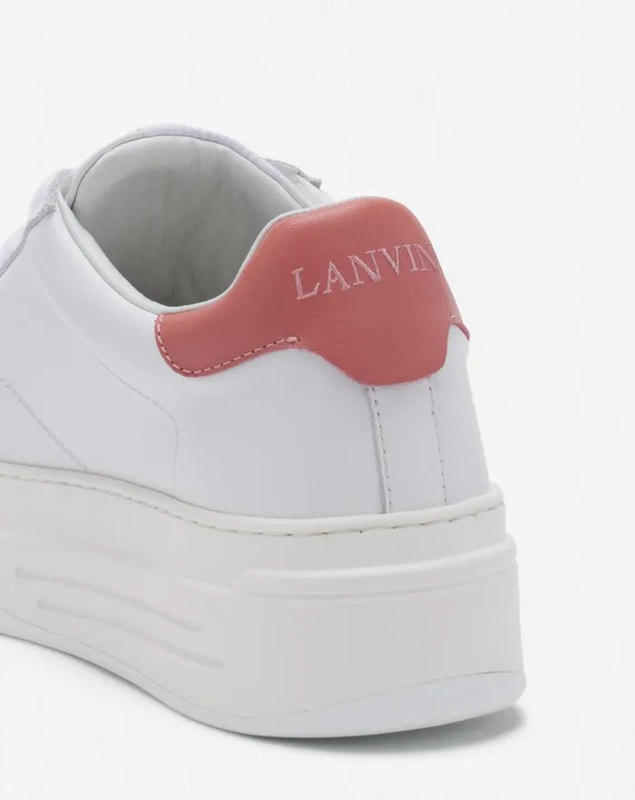 Women Lanvin Sneakers Ddb0 Leather Platform Sneakers Whitepink Women Lanvin Sneakers Ddb0 Leather Platform Sneakers Whitepink