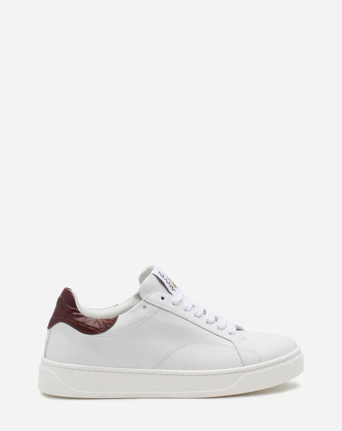Women Lanvin Sneakers Ddb0 Leather Sneakers Whitebrown