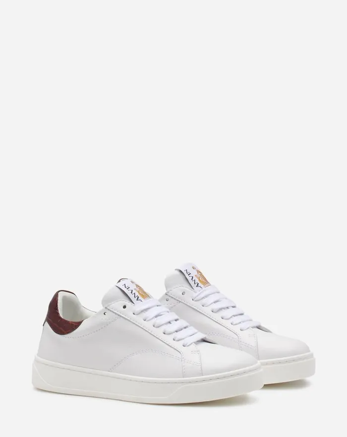 Women Lanvin Sneakers Ddb0 Leather Sneakers Whitebrown Women Lanvin Sneakers Ddb0 Leather Sneakers Whitebrown