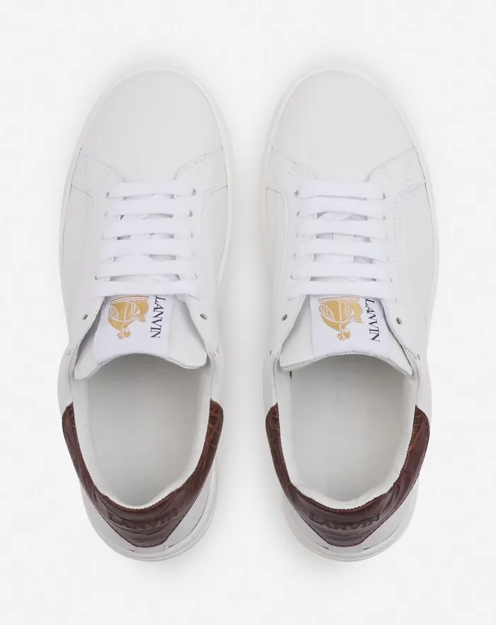 Women Lanvin Sneakers Ddb0 Leather Sneakers Whitebrown Women Lanvin Sneakers Ddb0 Leather Sneakers Whitebrown