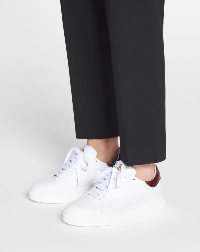 Women Lanvin Sneakers Ddb0 Leather Sneakers Whitebrown Women Lanvin Sneakers Ddb0 Leather Sneakers Whitebrown