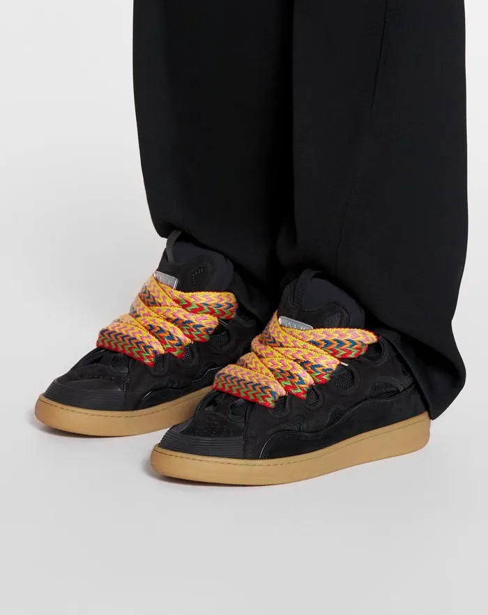 Women Lanvin Sneakers Leather Curb Sneakers Black Women Lanvin Sneakers Leather Curb Sneakers Black