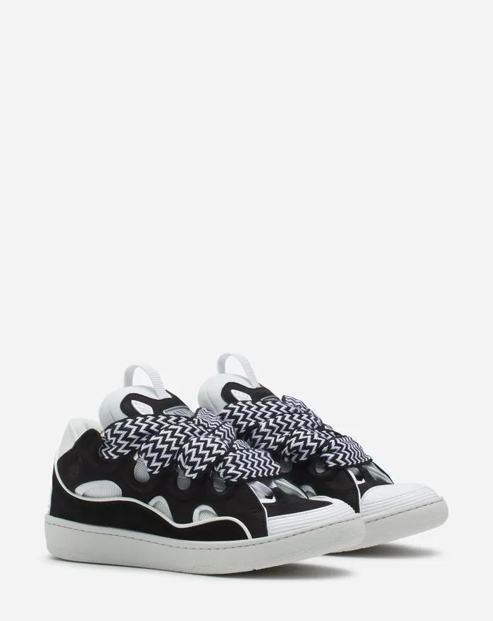 Women Lanvin Sneakers Leather Curb Sneakers Blackwhite Women Lanvin Sneakers Leather Curb Sneakers Blackwhite