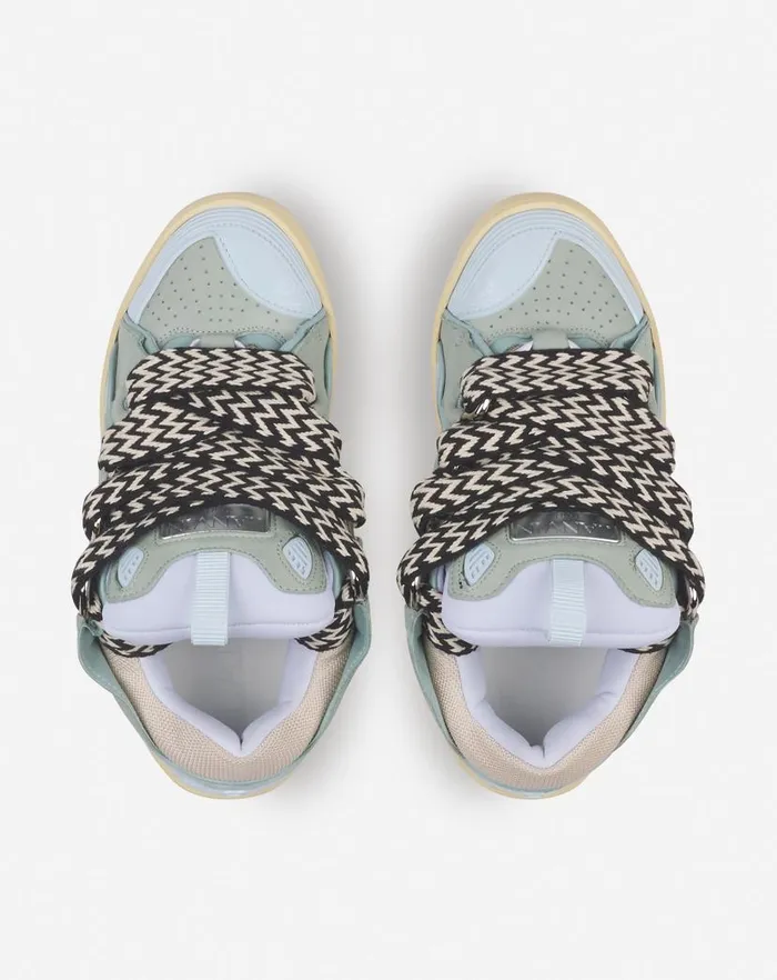 Women Lanvin Sneakers Leather Curb Sneakers Light Blue Women Lanvin Sneakers Leather Curb Sneakers Light Blue