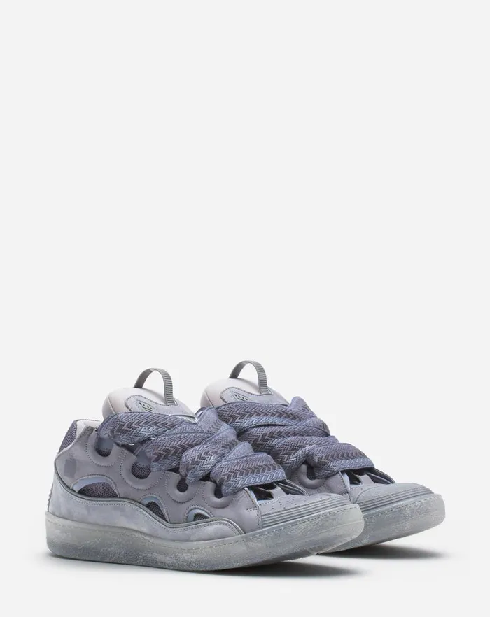 Women Lanvin Sneakers Leather Curb Sneakers Light Grey Women Lanvin Sneakers Leather Curb Sneakers Light Grey