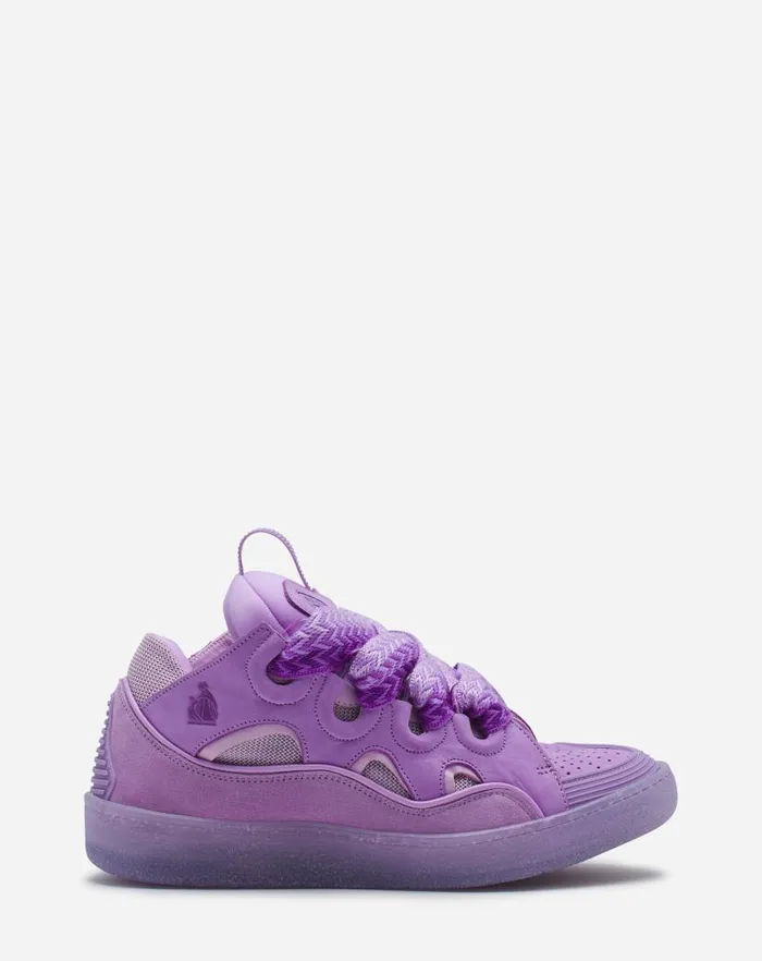 Women Lanvin Sneakers Leather Curb Sneakers Lilac