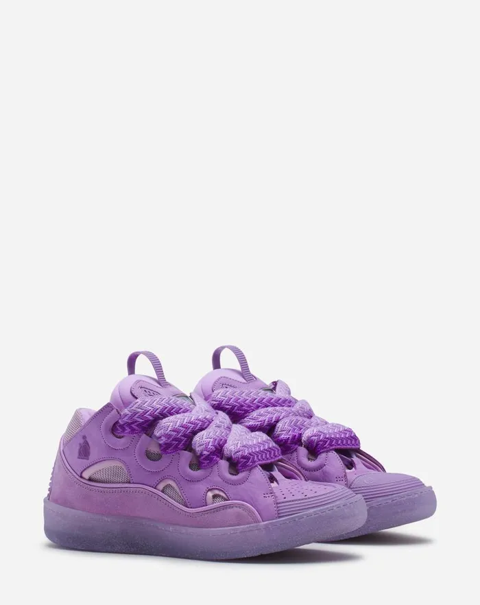 Women Lanvin Sneakers Leather Curb Sneakers Lilac Women Lanvin Sneakers Leather Curb Sneakers Lilac