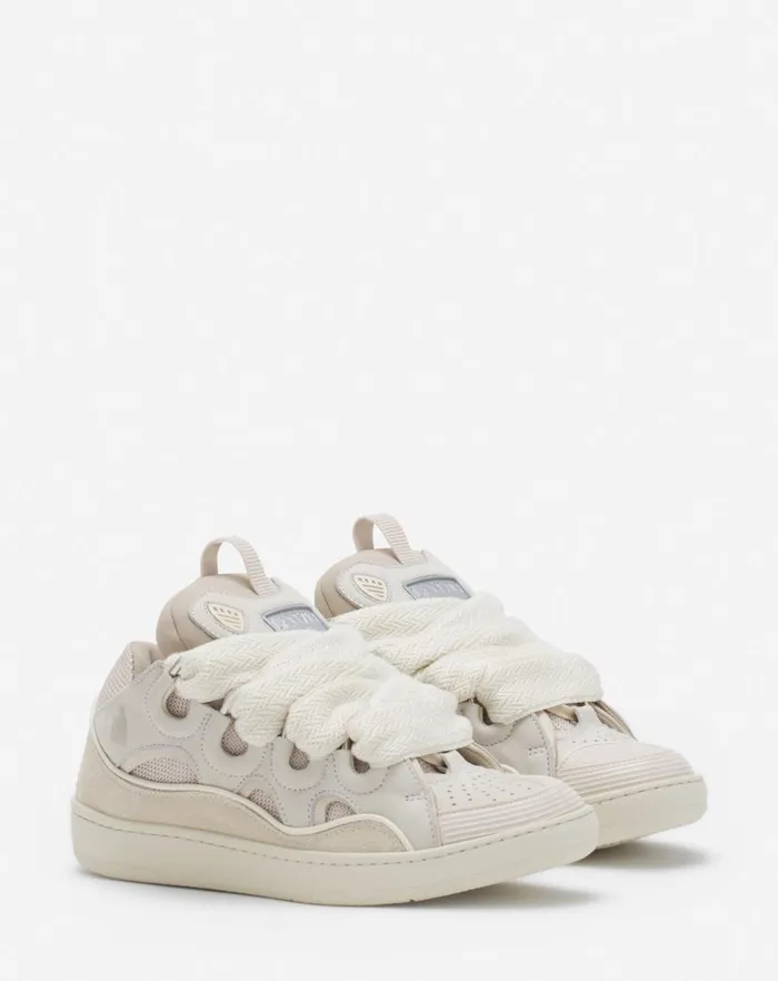 Women Lanvin Sneakers Leather Curb Sneakers Peach Women Lanvin Sneakers Leather Curb Sneakers Peach