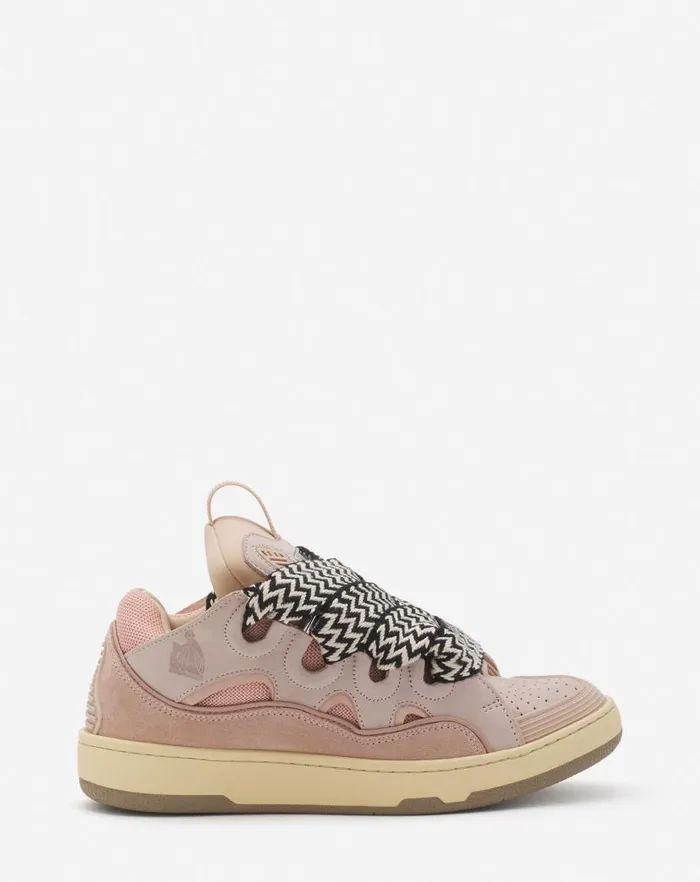 Women Lanvin Sneakers Leather Curb Sneakers Pink