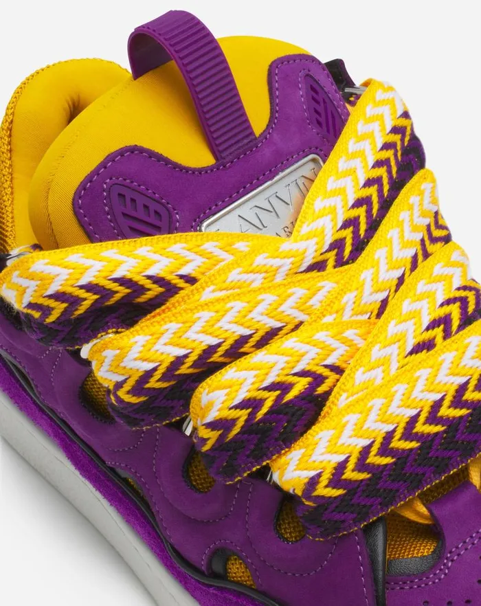 Women Lanvin Sneakers Leather Curb Sneakers Purpleyellow Women Lanvin Sneakers Leather Curb Sneakers Purpleyellow