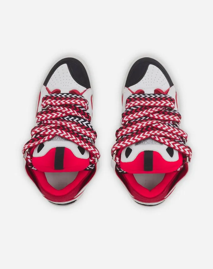 Women Lanvin Sneakers Leather Curb Sneakers Redwhite Women Lanvin Sneakers Leather Curb Sneakers Redwhite