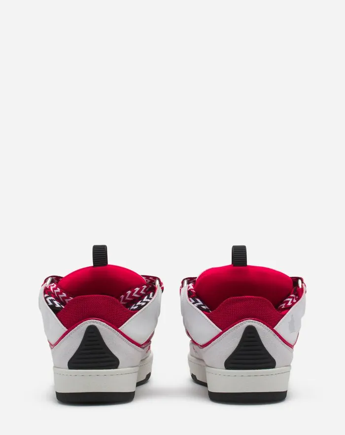 Women Lanvin Sneakers Leather Curb Sneakers Redwhite Women Lanvin Sneakers Leather Curb Sneakers Redwhite