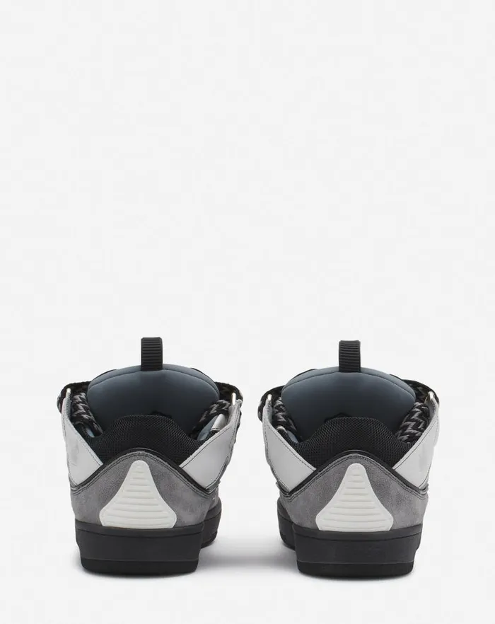 Women Lanvin Sneakers Leather Curb Sneakers Whiteanthracite Women Lanvin Sneakers Leather Curb Sneakers Whiteanthracite