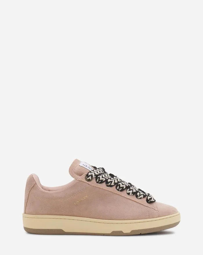 Women Lanvin Sneakers Suede Curb Lite Sneakers Light Pink