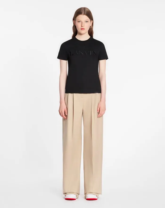Women Lanvin TShirts and Sweatshirts Classic Fit Lanvin Embroidered Tshirt Black
