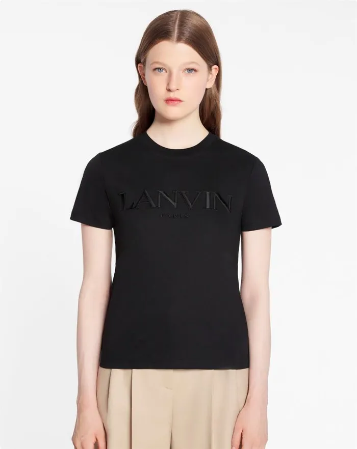 Women Lanvin TShirts and Sweatshirts Classic Fit Lanvin Embroidered Tshirt Black