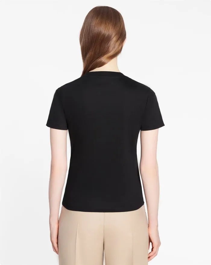 Women Lanvin TShirts and Sweatshirts Classic Fit Lanvin Embroidered Tshirt Black