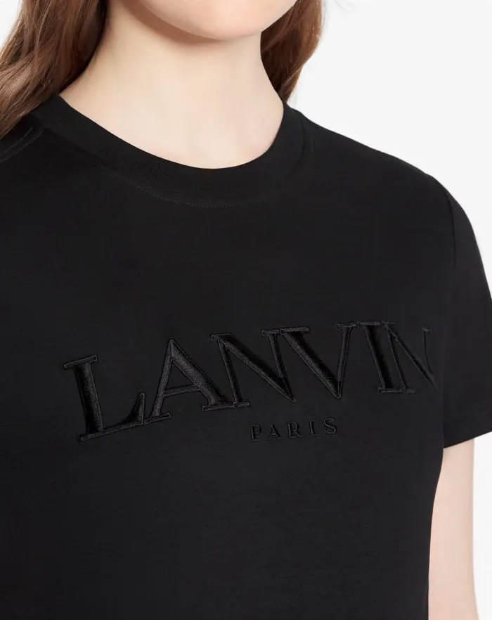 Women Lanvin TShirts and Sweatshirts Classic Fit Lanvin Embroidered Tshirt Black
