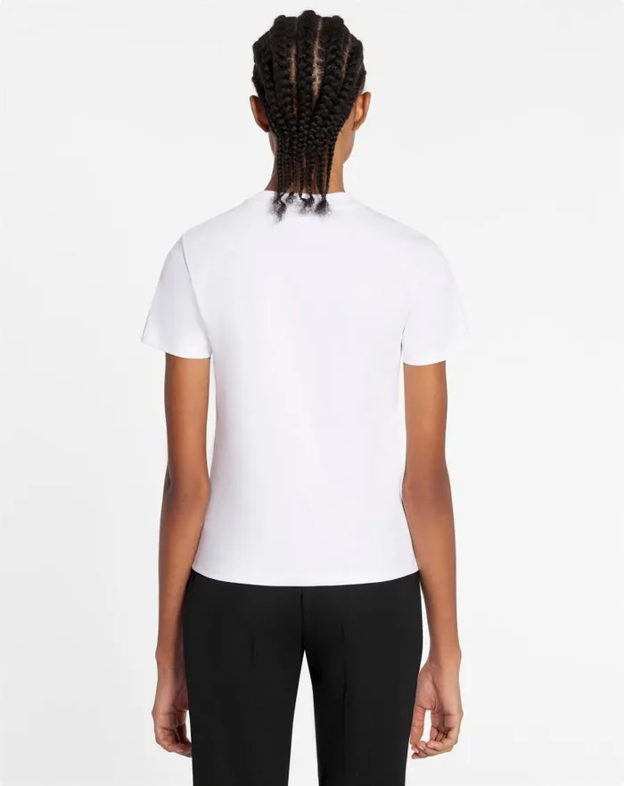 Women Lanvin TShirts and Sweatshirts Classic Fit Lanvin Embroidered Tshirt Optical White