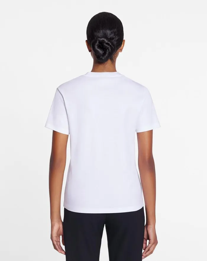 Women Lanvin TShirts and Sweatshirts Lanvin Embroidered Classic Tshirt Optic White Women Lanvin TShirts and Sweatshirts Lanvin Embroidered Classic Tshirt Optic White