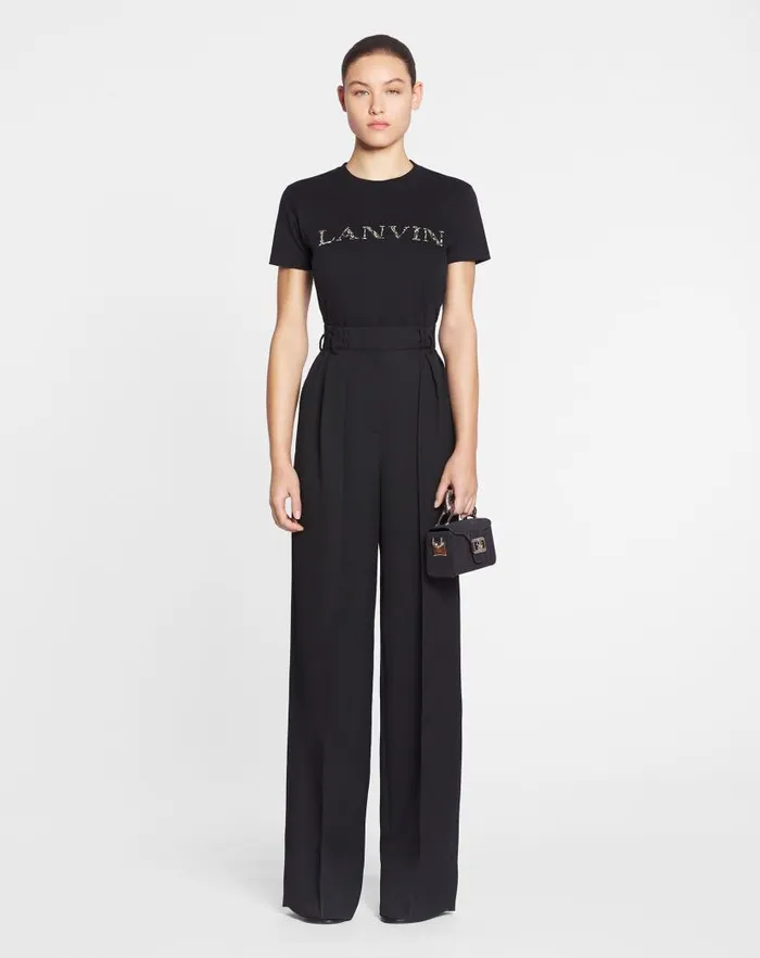 Women Lanvin TShirts and Sweatshirts Lanvin Embroidered Tshirt Black Women Lanvin TShirts and Sweatshirts Lanvin Embroidered Tshirt Black