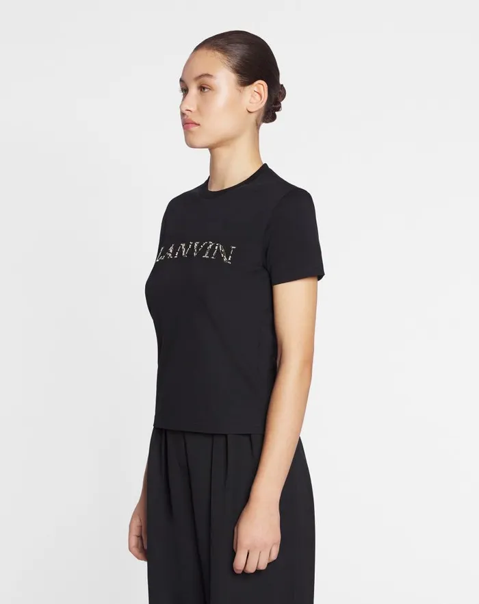 Women Lanvin TShirts and Sweatshirts Lanvin Embroidered Tshirt Black Women Lanvin TShirts and Sweatshirts Lanvin Embroidered Tshirt Black