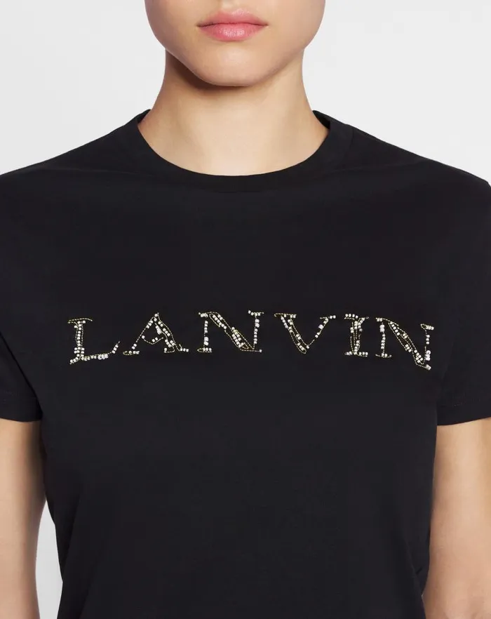 Women Lanvin TShirts and Sweatshirts Lanvin Embroidered Tshirt Black Women Lanvin TShirts and Sweatshirts Lanvin Embroidered Tshirt Black
