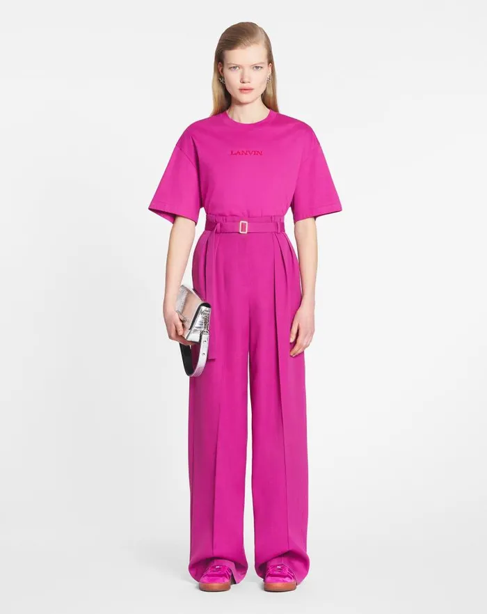 Women Lanvin TShirts and Sweatshirts Lanvin Embroidered Tshirt Fuchsia Women Lanvin TShirts and Sweatshirts Lanvin Embroidered Tshirt Fuchsia