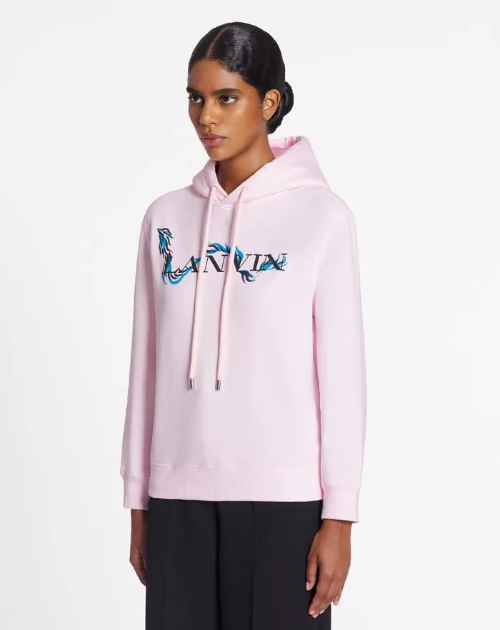 Women Lanvin TShirts and Sweatshirts Lanvin Print Hoodie Pink 2 Women Lanvin TShirts and Sweatshirts Lanvin Print Hoodie Pink 2