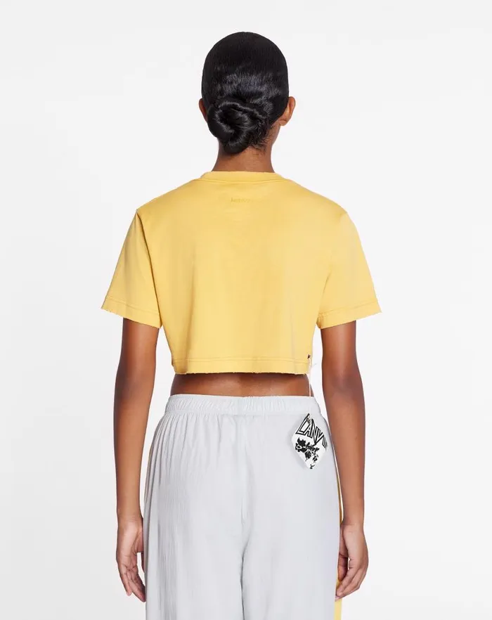 Women Lanvin TShirts and Sweatshirts Lanvin X Future Cropped Printed Tshirt Corn Women Lanvin TShirts and Sweatshirts Lanvin X Future Cropped Printed Tshirt Corn