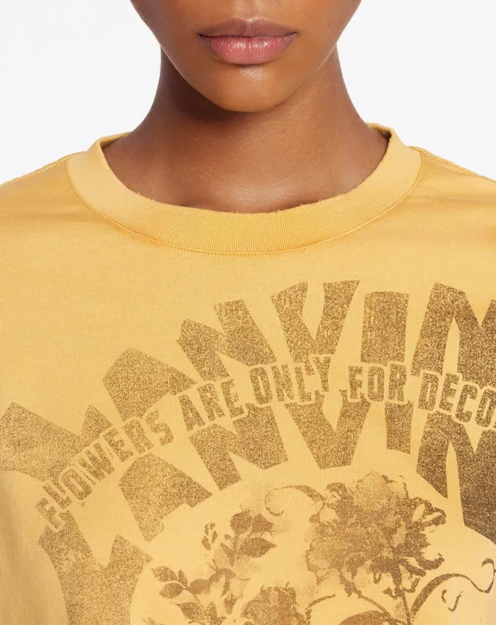 Women Lanvin TShirts and Sweatshirts Lanvin X Future Cropped Printed Tshirt Corn Women Lanvin TShirts and Sweatshirts Lanvin X Future Cropped Printed Tshirt Corn