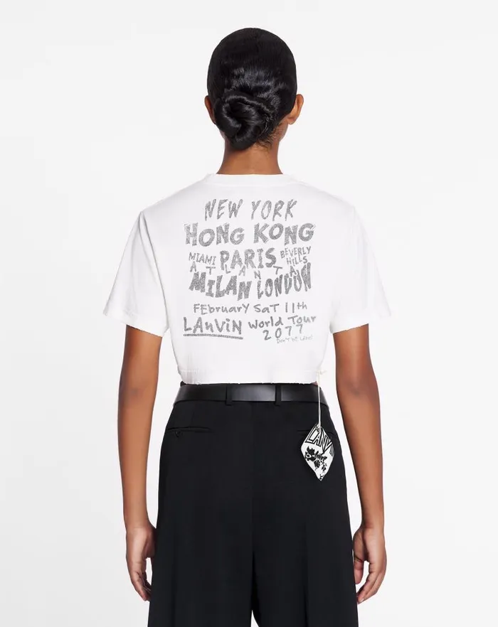 Women Lanvin TShirts and Sweatshirts Lanvin X Future Cropped Printed Tshirt White Mustang Women Lanvin TShirts and Sweatshirts Lanvin X Future Cropped Printed Tshirt White Mustang