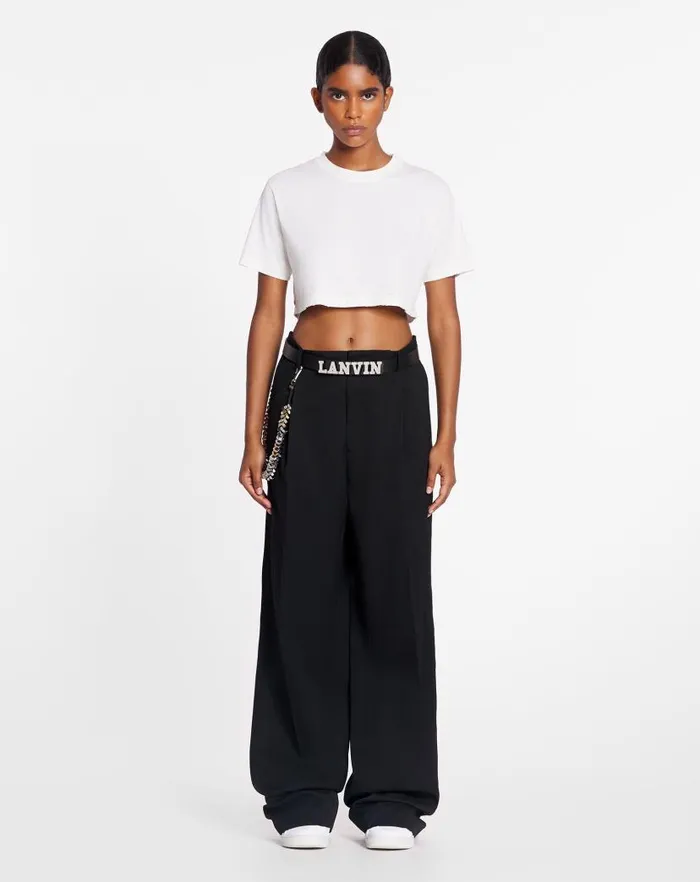 Women Lanvin TShirts and Sweatshirts Lanvin X Future Cropped Printed Tshirt White Mustang Women Lanvin TShirts and Sweatshirts Lanvin X Future Cropped Printed Tshirt White Mustang