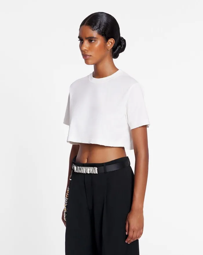 Women Lanvin TShirts and Sweatshirts Lanvin X Future Cropped Printed Tshirt White Mustang Women Lanvin TShirts and Sweatshirts Lanvin X Future Cropped Printed Tshirt White Mustang