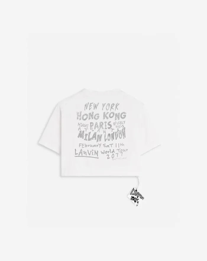Women Lanvin TShirts and Sweatshirts Lanvin X Future Cropped Printed Tshirt White Mustang Women Lanvin TShirts and Sweatshirts Lanvin X Future Cropped Printed Tshirt White Mustang
