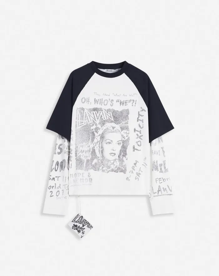 Women Lanvin TShirts and Sweatshirts Lanvin X Future Longsleeved Print Tshirt Black