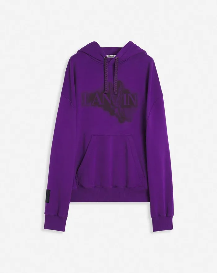 Women Lanvin TShirts and Sweatshirts Lanvin X Future Unisex Baggy Hoodie With Eagle Print Purple Reign Women Lanvin TShirts and Sweatshirts Lanvin X Future Unisex Baggy Hoodie With Eagle Print Purple Reign