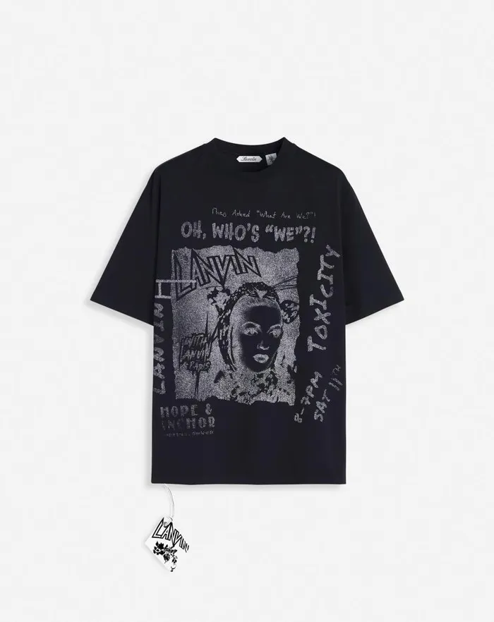 Women Lanvin TShirts and Sweatshirts Lanvin X Future Unisex Classic Printed Tshirt Black