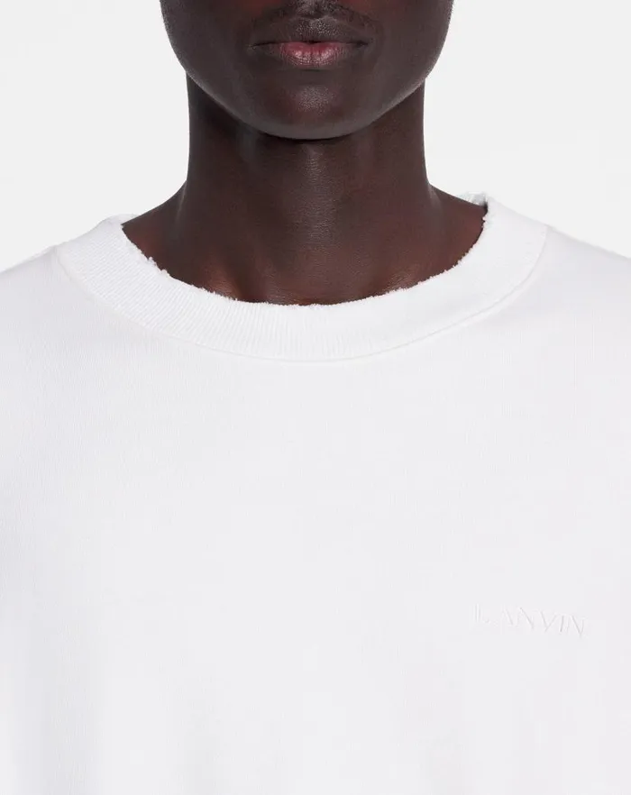 Women Lanvin TShirts and Sweatshirts Lanvin X Future Unisex Loosefit Printed Sweatshirt White Mustang