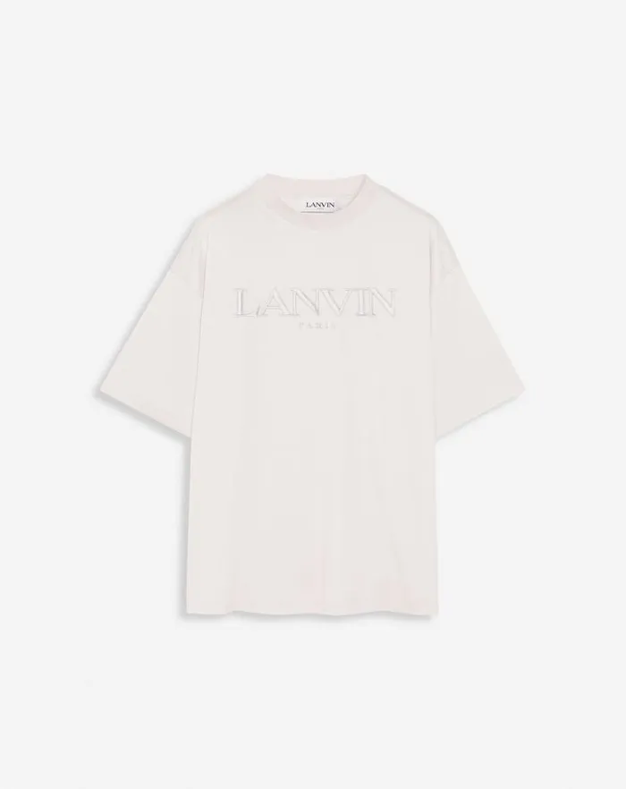 Women Lanvin TShirts and Sweatshirts Oversized Lanvin Paris Embroidered Tshirt Mastic